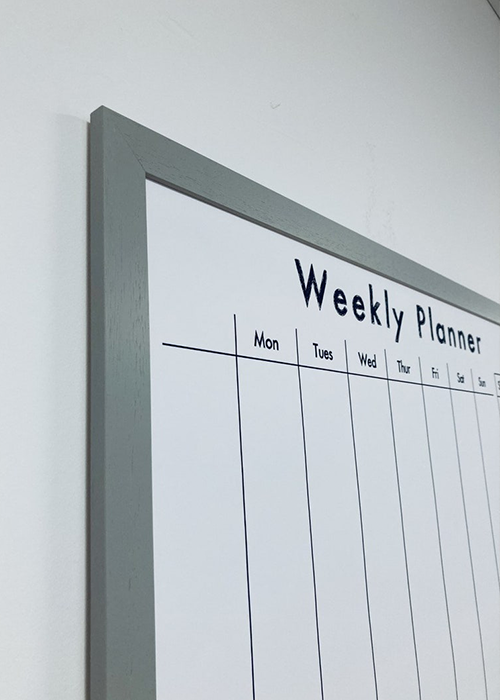 Grey framed weekly planner
