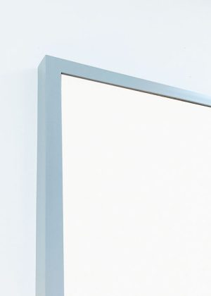 Light grey framed magnetic white board
