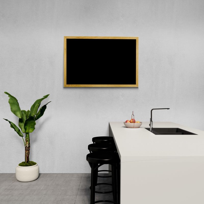 White / Natural / Oak Finish Framed Black Board