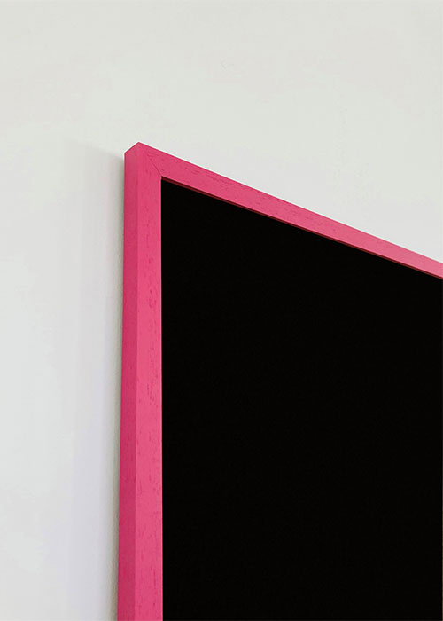 Bright pink framed magnetic black chalk board