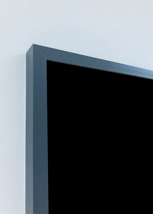Dark grey framed magnetic black chalk board