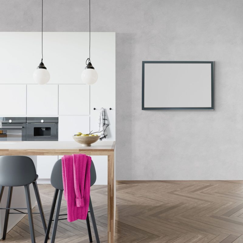Light Grey / Dark Grey Framed White Board
