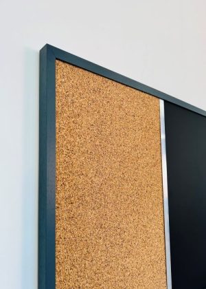 Dark grey framed combination notice board
