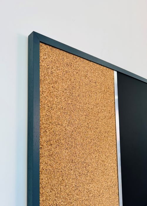 Dark grey framed combination notice board